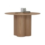 ZOLO D120cm Oak Veneer Top Round Table-Oak - Image 3