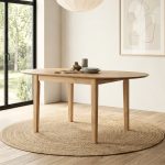 DORIC 30+80+30cm Drop Leaf Extension Table-Natural - Image 2