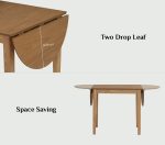 DORIC 30+80+30cm Drop Leaf Extension Table-Natural - Image 10