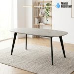 SUVAE 160cm Peddle Shaped Melamine Dining Table-Grey