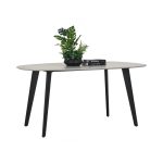 SUVAE 160cm Peddle Shaped Melamine Dining Table-Grey - Image 3
