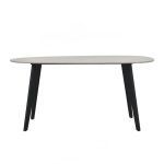 SUVAE 160cm Peddle Shaped Melamine Dining Table-Grey - Image 5