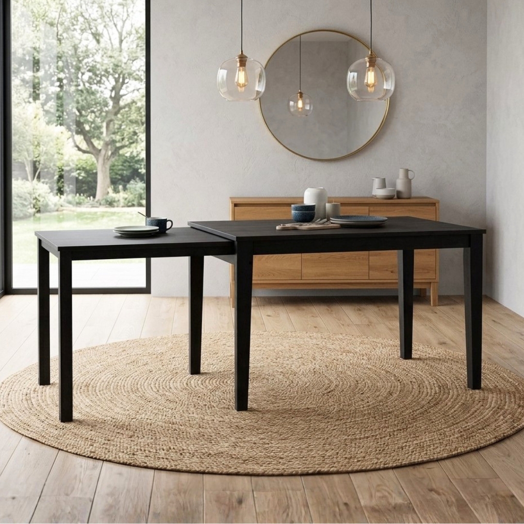 146157 DELTA-1 DELTA 120+75cm Extension Table-Black - Image 1