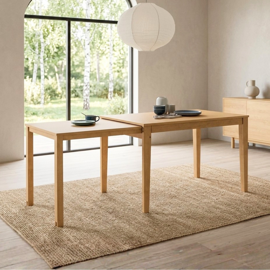 146166 DELTA-1 DELTA 120+75cm Extension Table-Natural - Image 1