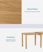 DELTA 120+75cm Extension Table-Natural - Image 14