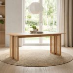 KOMAR 180cm Full Solid Dining Table-Natural Oak