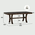 ORIS 200cm Marble Dining Table-Cocoa - Image 8