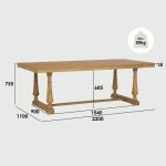 TARRICE 220cm Mindy Veneer Dining Table-Natural - Image 4