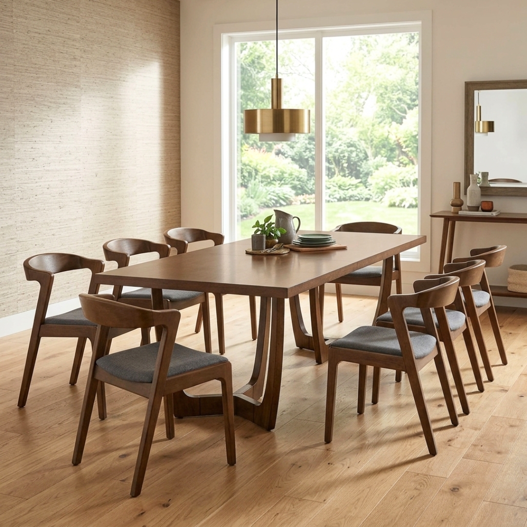 148013+241657-2 VARNOL 8 Seater Mindy Veneer Dining Set-Cocoa - Image 1