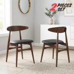 [Set of 2] TELYN PU Seat Dining Chair-Cocoa