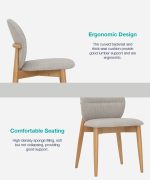 [Set of 2] OLESE Dining Chair-Natural - Image 10