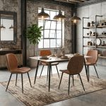 NEZO 4 Seater Sintered Stone Dining Set-Brown