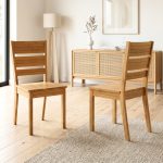 [Set of 2] RAVEN Wooden Dining Chair-Natural - Image 2