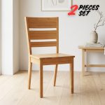 [Set of 2] RAVEN Wooden Dining Chair-Natural