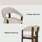[Set of 2] NANI Fleece Fabric Dining Arm Chair-Cocoa - Image 5