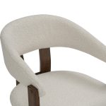 [Set of 2] NANI Fleece Fabric Dining Arm Chair-Cocoa - Image 10