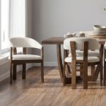 [Set of 2] NANI Fleece Fabric Dining Arm Chair-Cocoa - Image 7