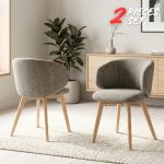 [Set of 2] ADONIS Dining Arm Chair-Stone Grey