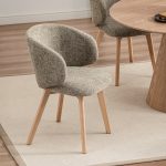 [Set of 2] ADONIS Dining Arm Chair-Stone Grey - Image 2