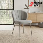 [Set of 2] DOLLA Curved Back Dining Chair-Grey