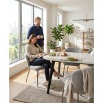 [Set of 2] DOLLA Curved Back Dining Chair-Grey - Image 4