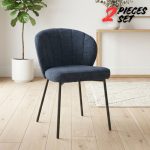 [Set of 2] DOLLA Curved Back Dining Chair-Blue