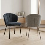 [Set of 2] DOLLA Curved Back Dining Chair-Blue - Image 2