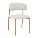 [Set of 2] CASSY Curved Back Dining Chair-Beige - Image 10