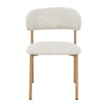 [Set of 2] CASSY Curved Back Dining Chair-Beige - Image 8