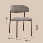 [Set of 2] CASSY Curved Back Dining Chair-Grey - Image 7