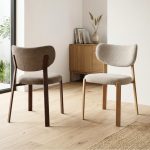 [Set of 2] SIERY Curved Back Dining Chair-Beige - Image 2