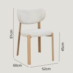 [Set of 2] SIERY Curved Back Dining Chair-Beige - Image 3