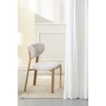 [Set of 2] SIERY Curved Back Dining Chair-Beige - Image 6
