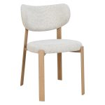 [Set of 2] SIERY Curved Back Dining Chair-Beige - Image 5
