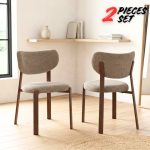 [Set of 2] SIERY Curved Back Dining Chair-Grey