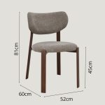 [Set of 2] SIERY Curved Back Dining Chair-Grey - Image 5