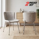 [Set of 2] RILO Curved Back Dining Chair- Beige