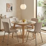 [Set of 2] RILO Curved Back Dining Chair- Beige - Image 8