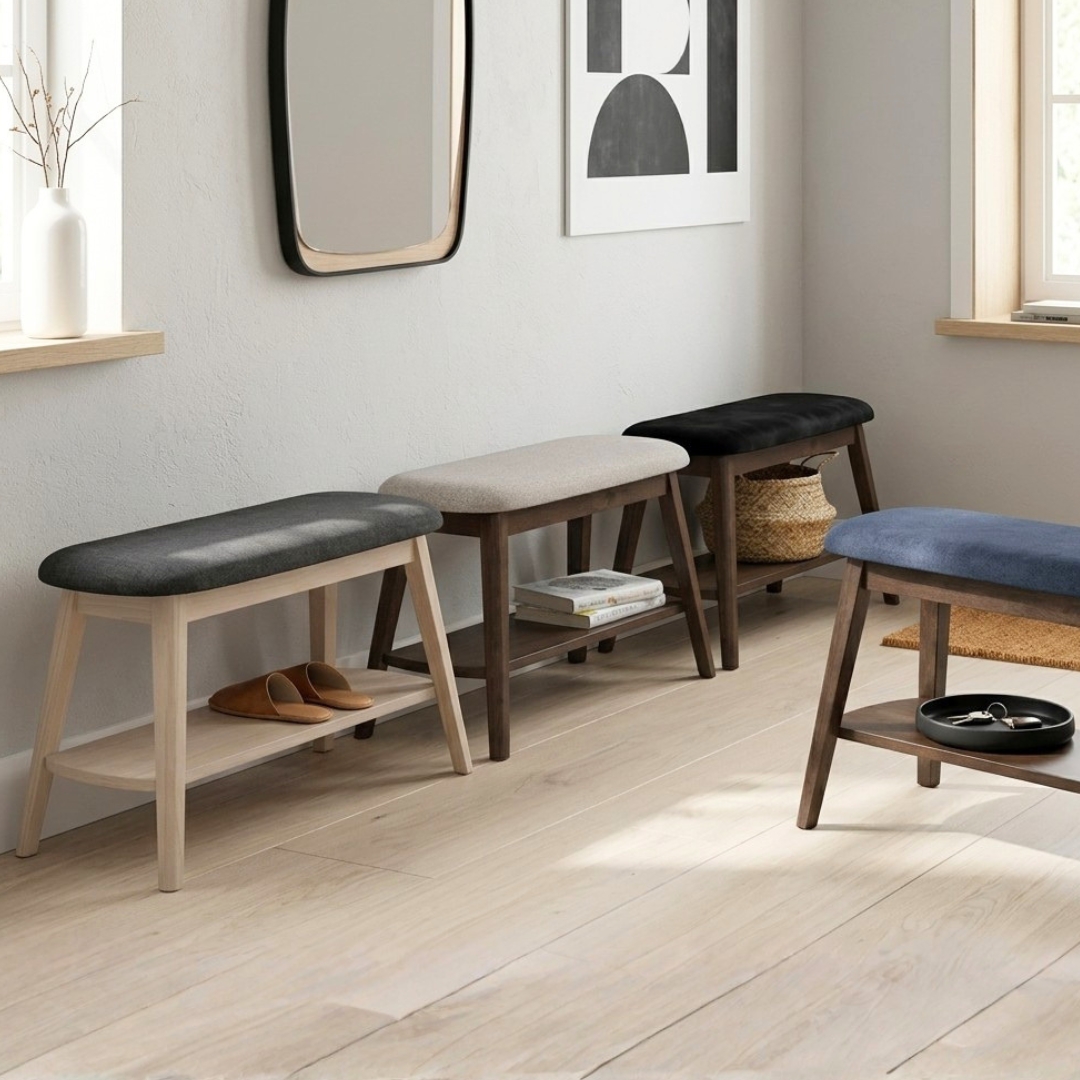 243026 OPEL GROUP- (1) OPEL 90cm Wooden Shoe Bench-4 Colors - Image 1