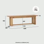 KOMAR 180cm 6 Seater Full Solid Dining Set-Natural Oak - Image 8