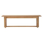 KOMAR 150CM Wooden Bench Chair-Natural Oak - Image 4
