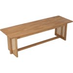 KOMAR 180cm 6 Seater Full Solid Dining Set-Natural Oak - Image 6
