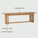 KOMAR 150CM Wooden Bench Chair-Natural Oak - Image 9