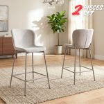 [Set of 2] RILO 25" Counter Bar Chair-Beige