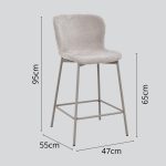 [Set of 2] RILO 25" Counter Bar Chair-Beige - Image 8