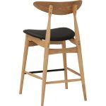 [Set of 2] TELYN 25" Counter Bar Chair-Natural - Image 4