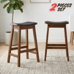 [Set of 2] GETA 23" Counter Bar Stool-Cocoa