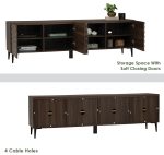 TOBO 180cm 4 Membrane Doors TV Cabinet-Walnut - Image 9