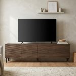 TOBO 180cm 4 Membrane Doors TV Cabinet-Walnut