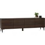 TOBO 180cm 4 Membrane Doors TV Cabinet-Walnut - Image 4